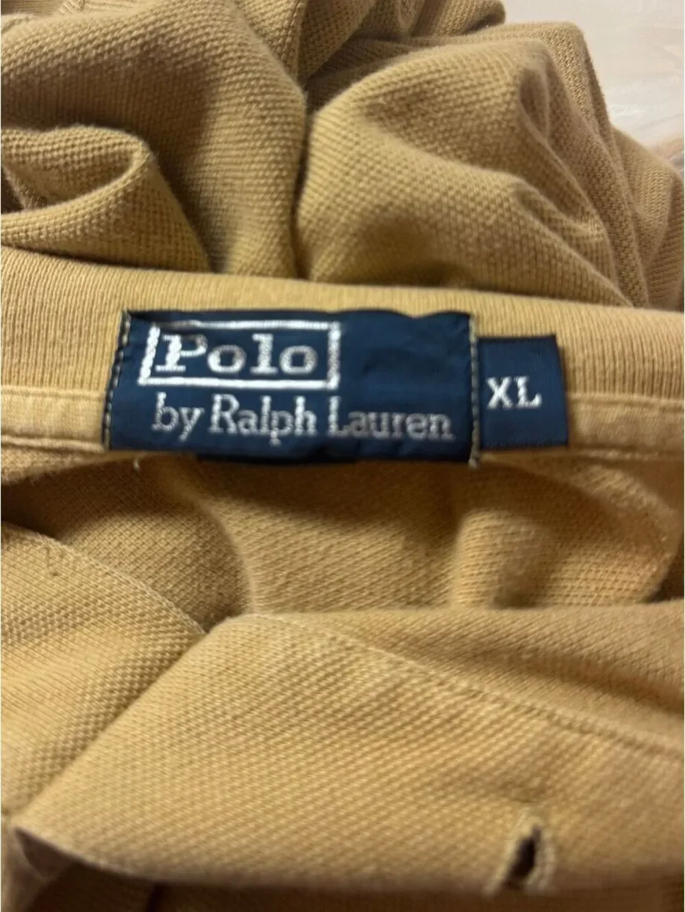 Polo Ralph Lauren Men's Polo Shirt Tan Beige Short Sleeve Pony Logo Size XL